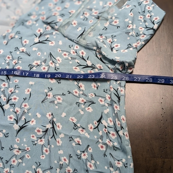 Long sleeve floral print blouse, 3XL - Picture 3 of 8